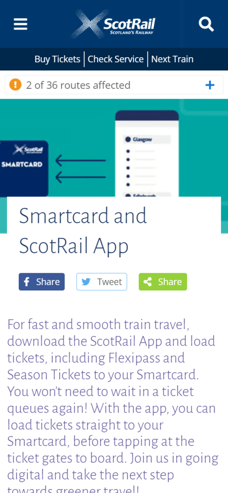 ScotRail mobile example