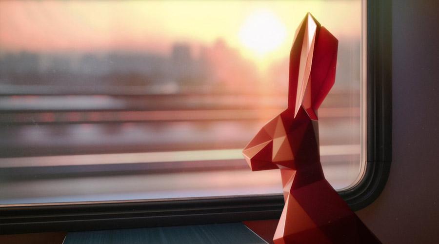 Greater Anglia Hare looking out window