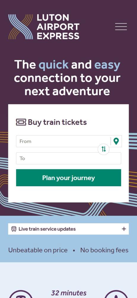 Luton Airport Express - Homepage mobile