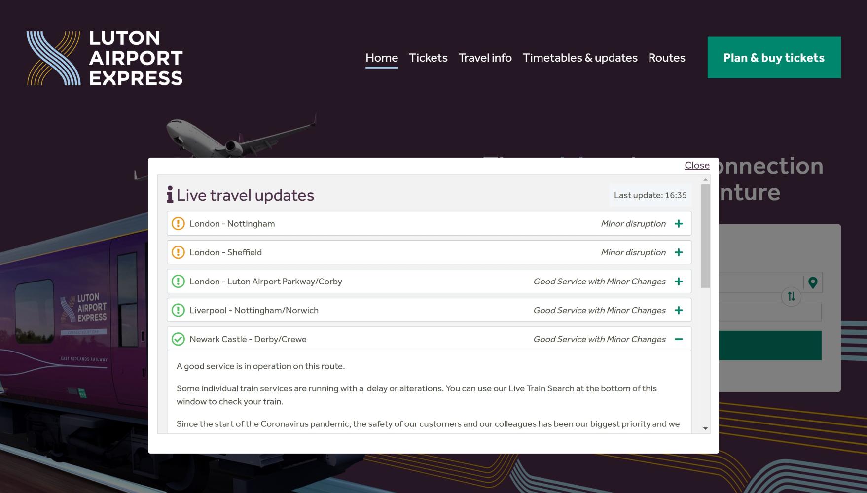 Luton Airport Express - Travel Updates