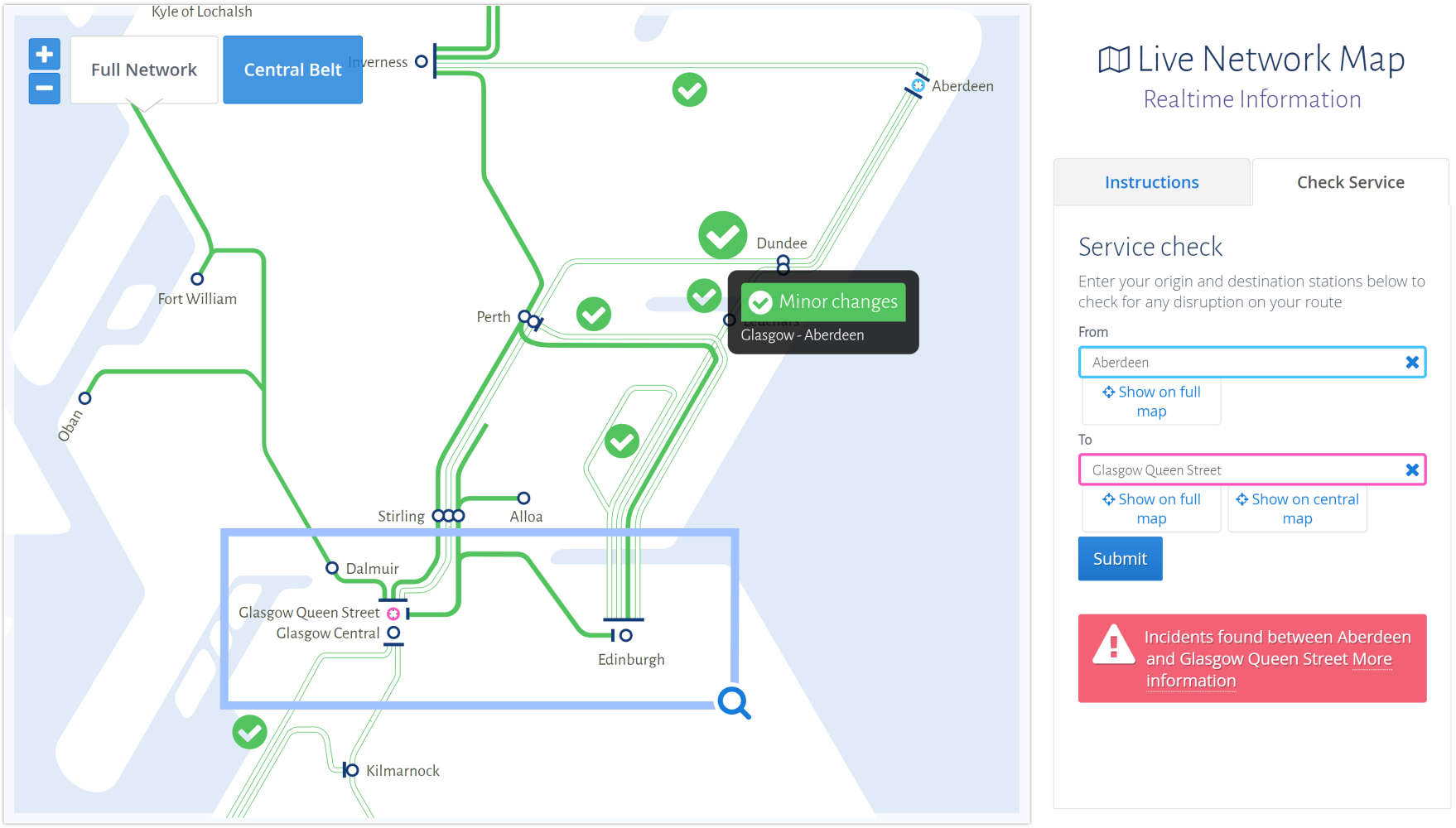 ScotRail interactive network map 