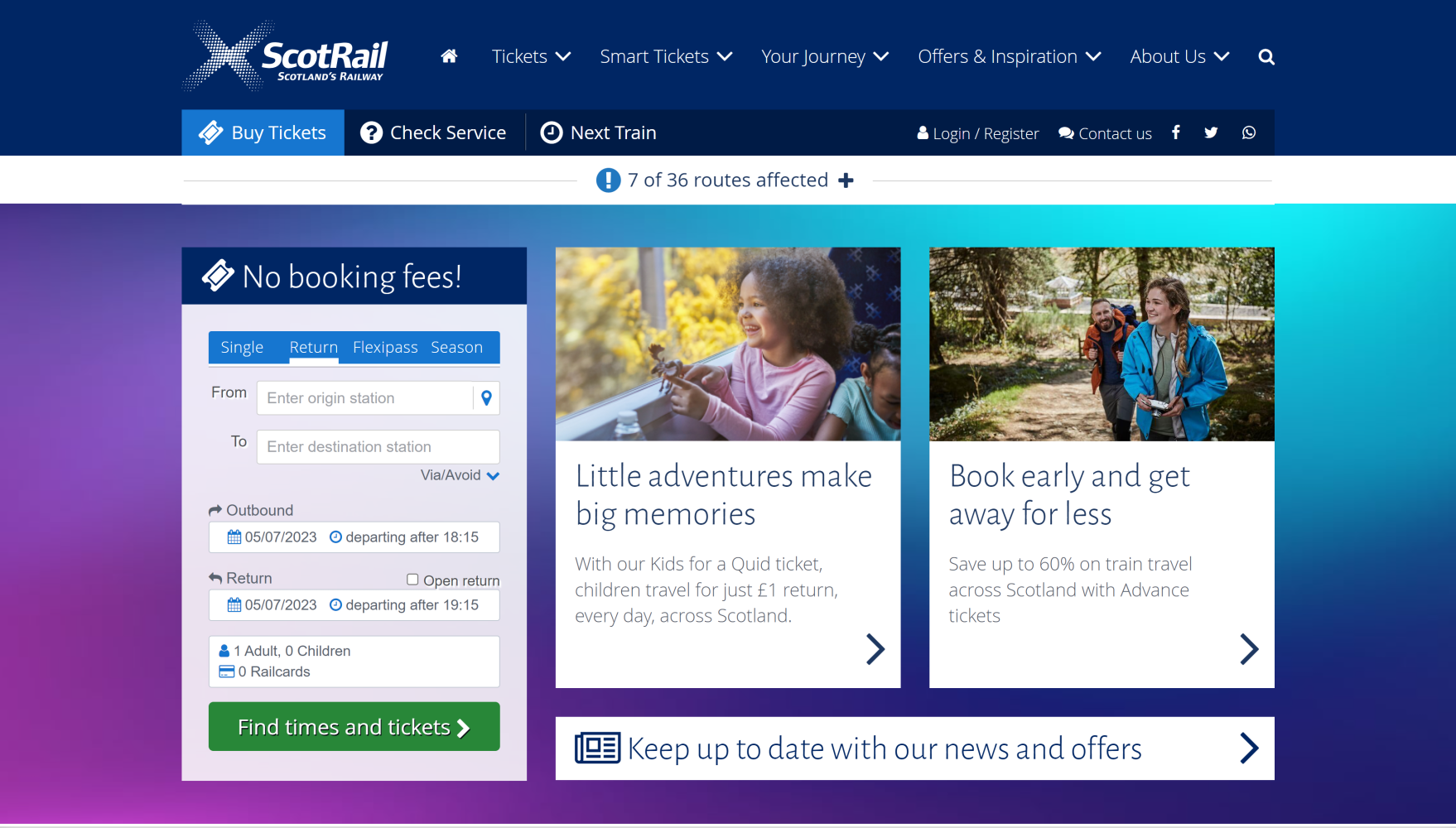 ScotRail homepage