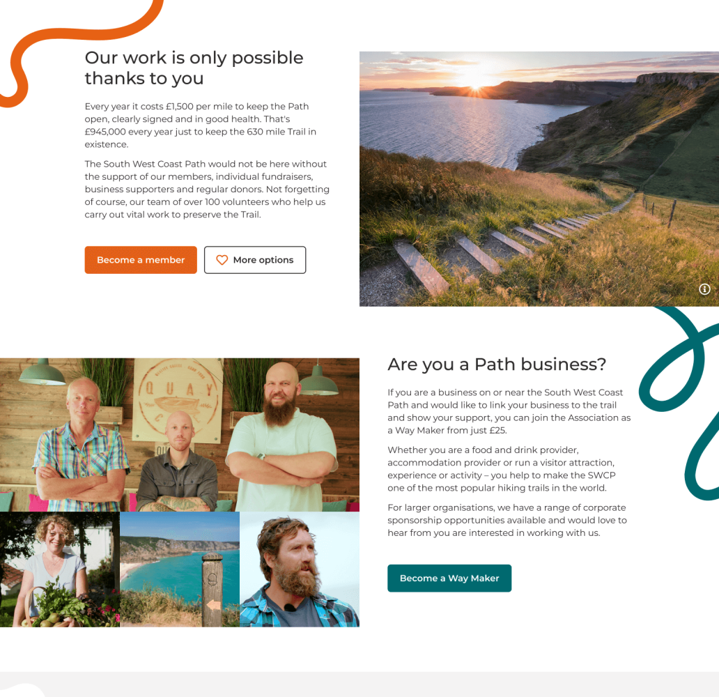 Desktop homepage section